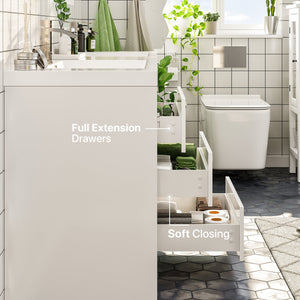 Lugano 60 in. White Double Sink  Bath Vanity with Acrylic Top and Integrated Sinks