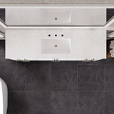 Aberdeen 72 in. White Single Sink Bath Vanity with Carrara Quartz Top and Undermount Porcelain Sink