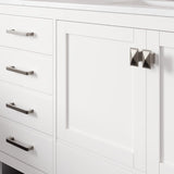 Aberdeen 72 in. White Single Sink Bath Vanity with Carrara Quartz Top and Undermount Porcelain Sink