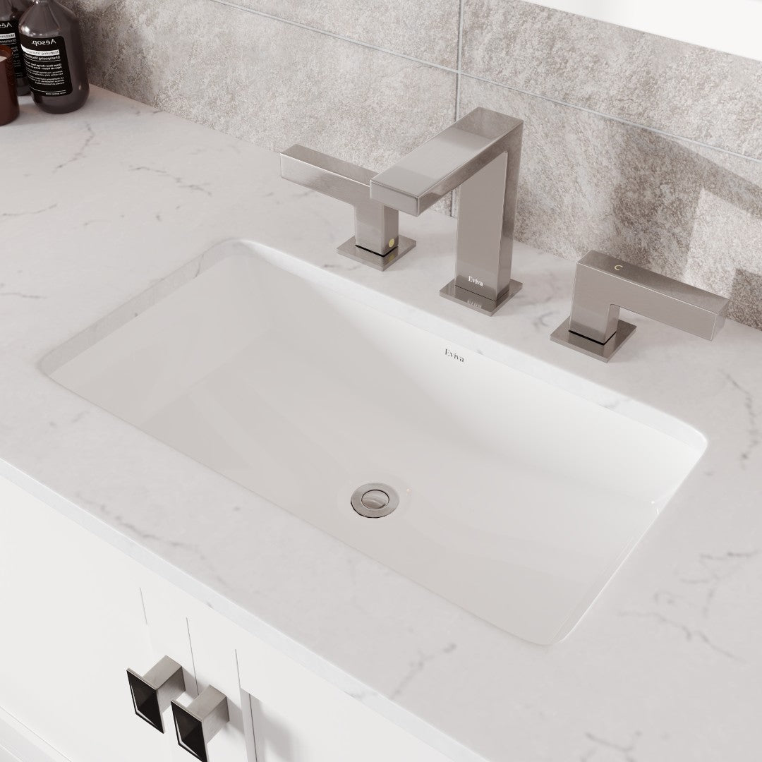 Aberdeen 72 in. White Single Sink Bath Vanity with Carrara Quartz Top and Undermount Porcelain Sink
