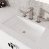 Aberdeen 72 in. White Single Sink Bath Vanity with Carrara Quartz Top and Undermount Porcelain Sink