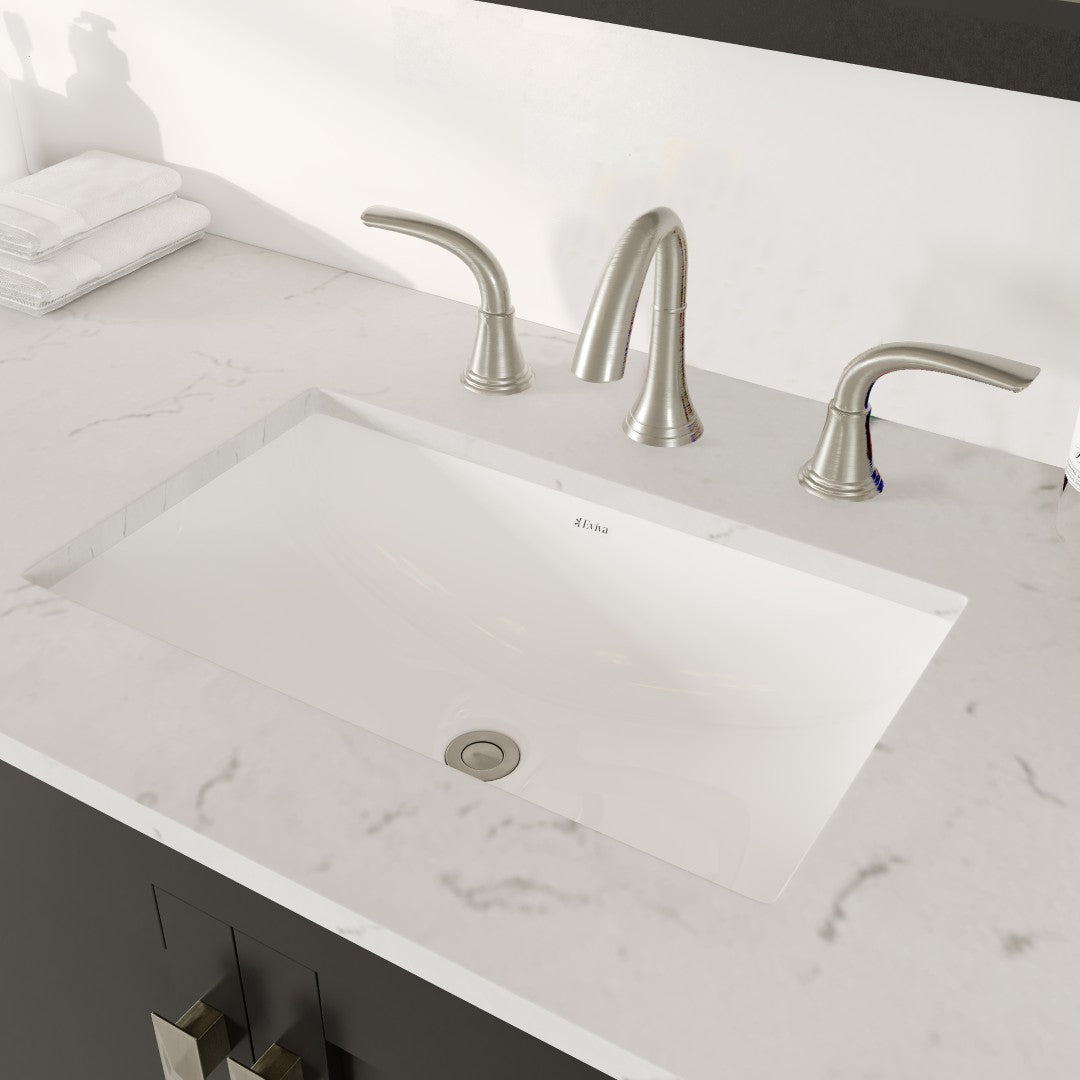 Aberdeen 84 in. Espresso Double Sink  Bath Vanity with Carrara Quartz Top and Undermount Porcelain Sinks
