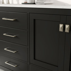 Aberdeen 84 in. Espresso Double Sink  Bath Vanity with Carrara Quartz Top and Undermount Porcelain Sinks