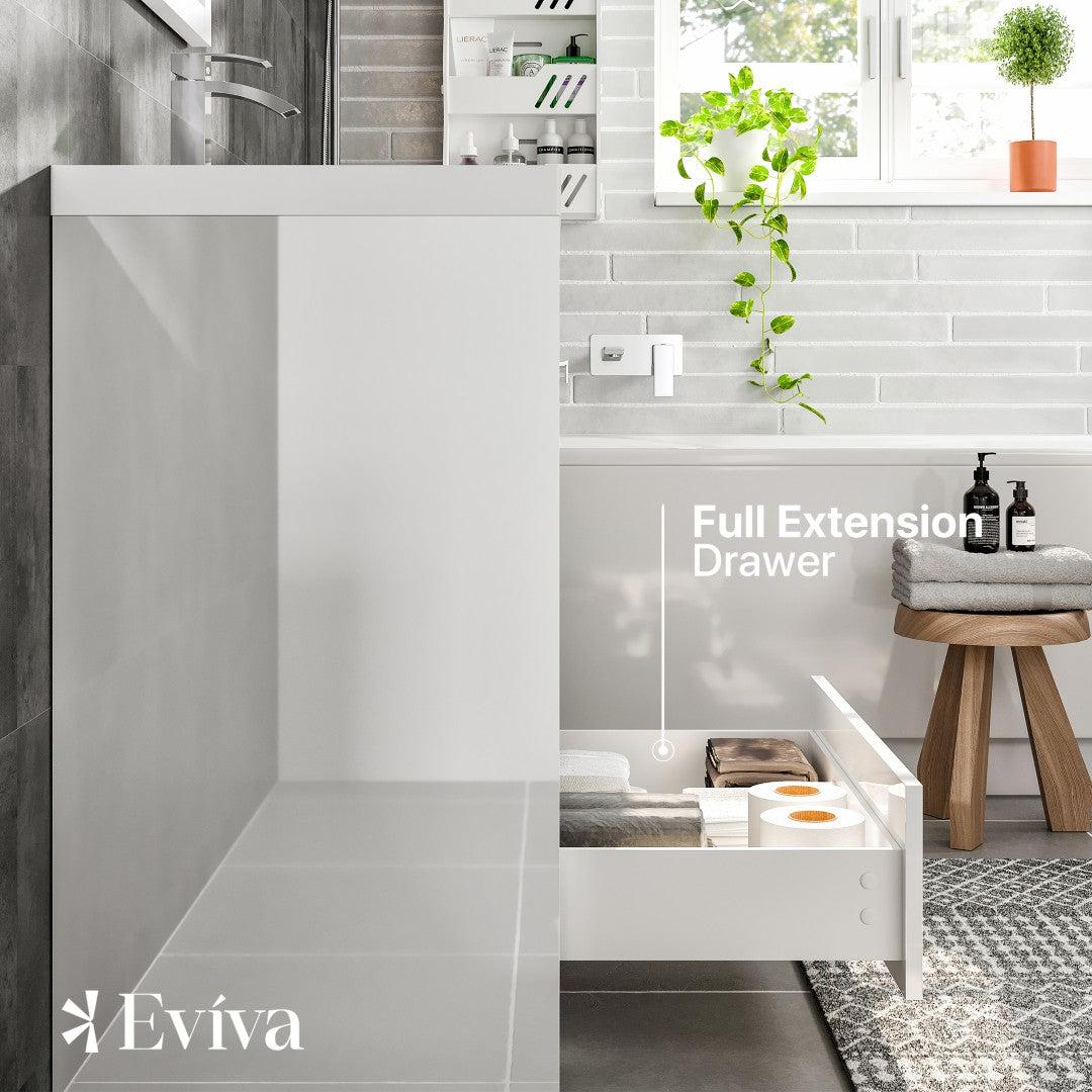 Lugano 24 in. White Single Sink Bath Vanity with Acrylic Top and Integrated Sink