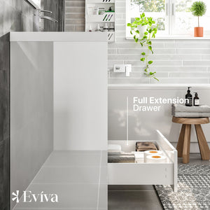 Lugano 24 in. White Single Sink Bath Vanity with Acrylic Top and Integrated Sink