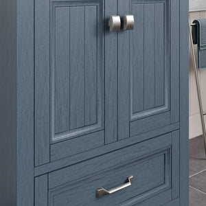 Britney 24 in. Ash Blue Single Sink Bath Vanity with Carrara Quartz Top and Undermount Porcelain Sink