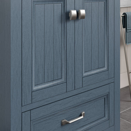 Britney 24 in. Ash Blue Single Sink Bath Vanity with Carrara Quartz Top and Undermount Porcelain Sink