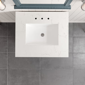 Britney 24 in. Ash Blue Single Sink Bath Vanity with Carrara Quartz Top and Undermount Porcelain Sink
