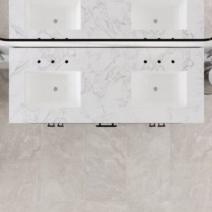 Graham 60 in. Blackwood Double Sink  Bath Vanity with Arabescato Engineered Stone Top and Undermount Porcelain Sinks