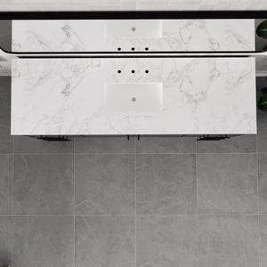 Graham 72 in. Blackwood Single Sink Bath Vanity with Arabescato Engineered Stone Top and Undermount Porcelain Sink