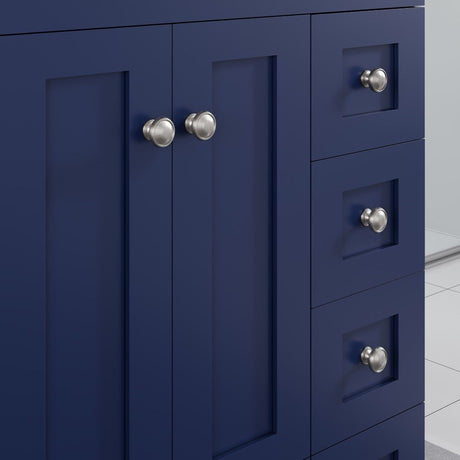 Acclaim 24 in. Blue Single Sink Bath Vanity with Carrara Quartz Top and Undermount Porcelain Sink