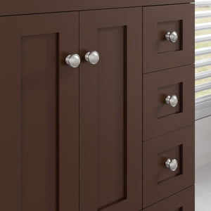 Acclaim 24 in. Teak Single Sink Bath Vanity with Carrara Quartz Top and Undermount Porcelain Sink