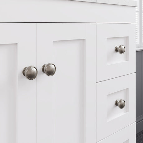 Acclaim 24 in. White Single Sink Bath Vanity with Carrara Quartz Top and Undermount Porcelain Sink