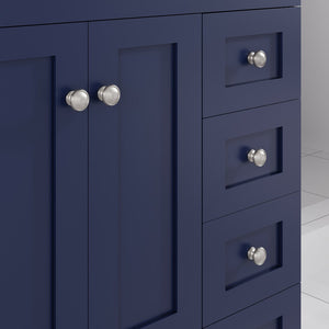 Acclaim 28 in. Blue Single Sink Bath Vanity with Carrara Quartz Top and Undermount Porcelain Sink