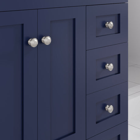 Acclaim 28 in. Blue Single Sink Bath Vanity with Carrara Quartz Top and Undermount Porcelain Sink