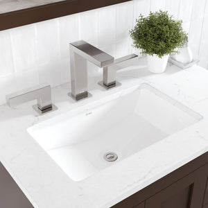 Acclaim 28 in. Teak Single Sink Bath Vanity with Carrara Quartz Top and Undermount Porcelain Sink