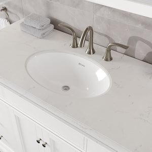 Elite Stamford 48 in. White Single Sink Bath Vanity with Carrara Quartz Top and Undermount Porcelain Sink