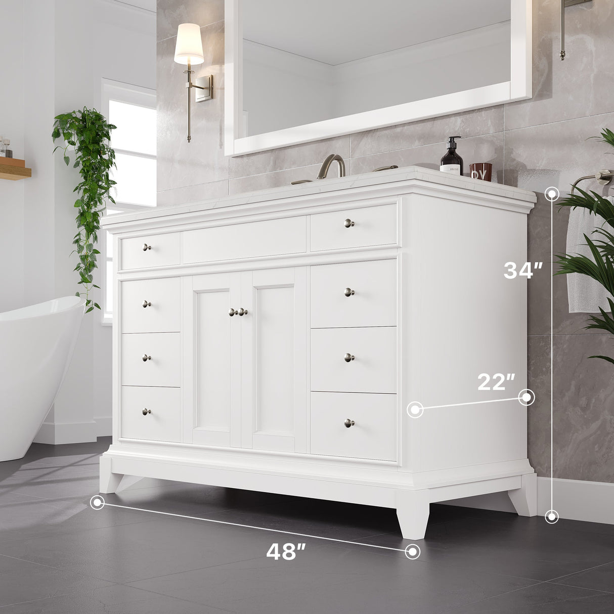 Eviva Elite 48 White Bathroom Vanity