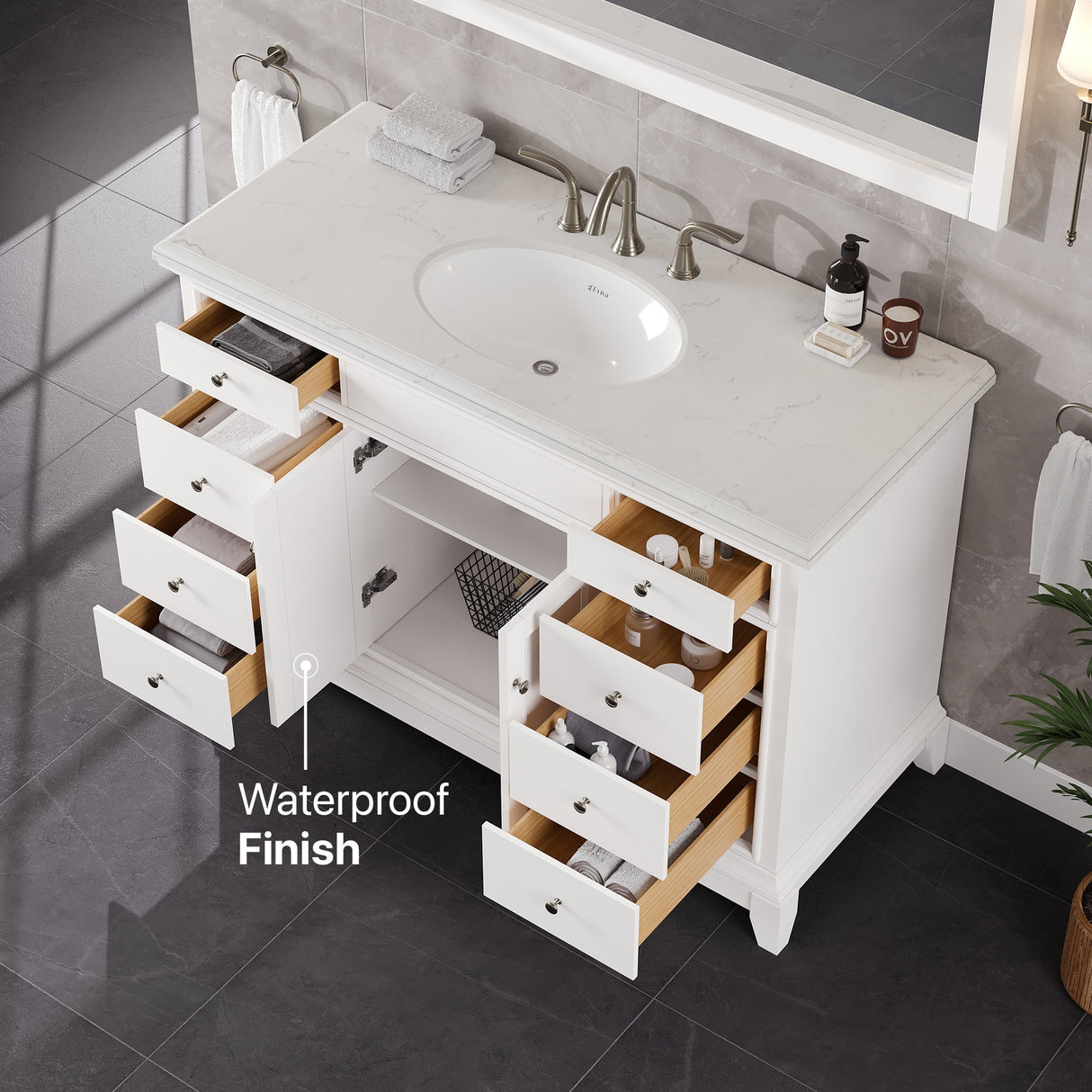 Eviva Elite 48 White Bathroom Vanity