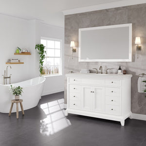 Elite Stamford 48 in. White Single Sink Bath Vanity with Carrara Quartz Top and Undermount Porcelain Sink