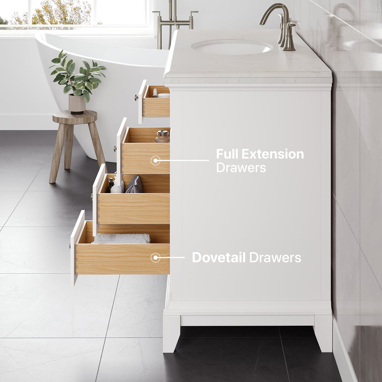 Eviva Elite 48 White Bathroom Vanity