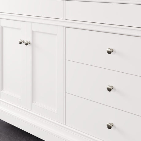 Elite Stamford 60 in. White Double Sink  Bath Vanity with Carrara Quartz Top and Undermount Porcelain Sinks