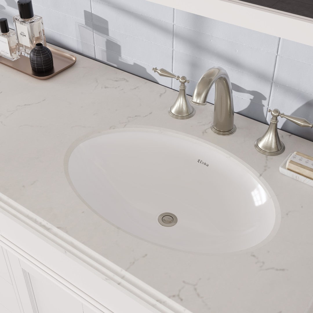 Elite Stamford 72 in. White Double Sink  Bath Vanity with Carrara Quartz Top and Undermount Porcelain Sinks