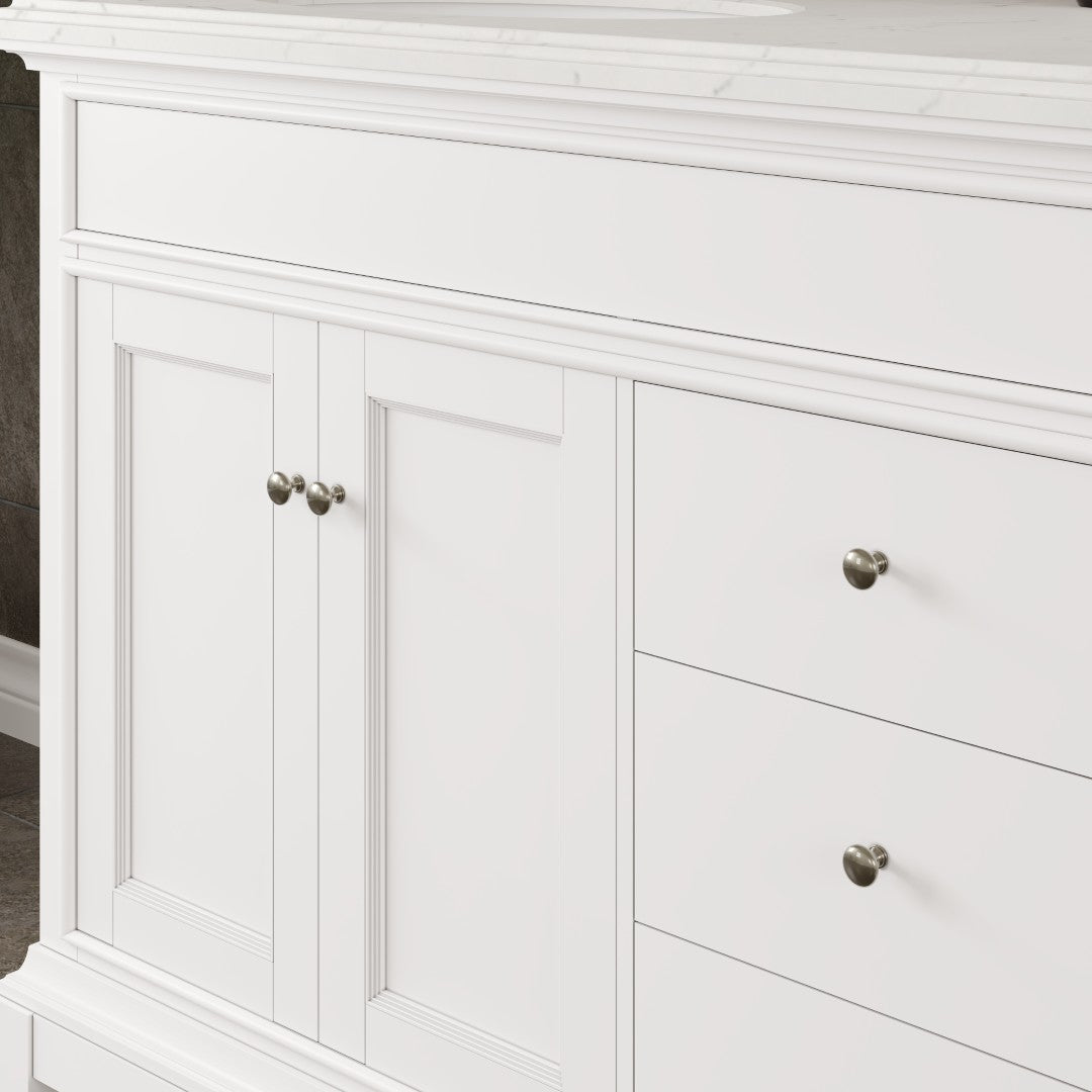 Elite Stamford 72 in. White Double Sink  Bath Vanity with Carrara Quartz Top and Undermount Porcelain Sinks