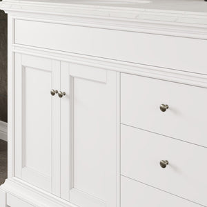 Elite Stamford 72 in. White Double Sink  Bath Vanity with Carrara Quartz Top and Undermount Porcelain Sinks