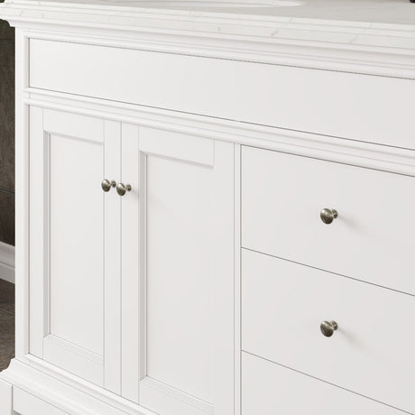 Elite Stamford 72 in. White Double Sink  Bath Vanity with Carrara Quartz Top and Undermount Porcelain Sinks