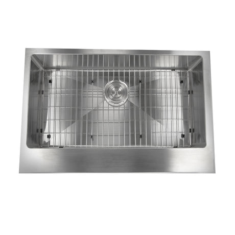 Nantucket Sinks' EZApron33-5.5 Patented Design Pro Series Single Bowl Undermount  Stainless Steel Kitchen Sink with 5.5 Inch Apron Front