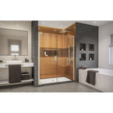 DreamLine Elegance-LS 53 1/4 - 55 1/4 in. W x 72 in. H Frameless Pivot Shower Door in Brushed Nickel