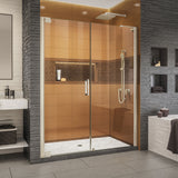 DreamLine Elegance-LS 56 3/4 - 58 3/4 in. W x 72 in. H Frameless Pivot Shower Door in Brushed Nickel