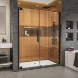 DreamLine Elegance-LS 53 1/4 - 55 1/4 in. W x 72 in. H Frameless Pivot Shower Door in Satin Black