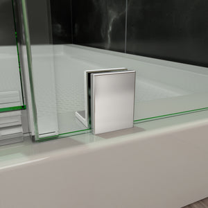 DreamLine Elegance 56 1/4 - 58 1/4 in. W x 72 in. H Frameless Pivot Shower Door in Chrome