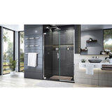 DreamLine Elegance Plus 46-46 3/4 in. W x 72 in. H Frameless Pivot Shower Door in Chrome