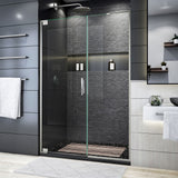 DreamLine Elegance Plus 51 3/4 -52 1/2 in. W x 72 in. H Frameless Pivot Shower Door in Brushed Nickel