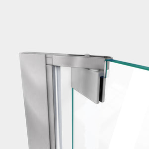 DreamLine Elegance-LS 62 - 64 in. W x 72 in. H Frameless Pivot Shower Door in Brushed Nickel