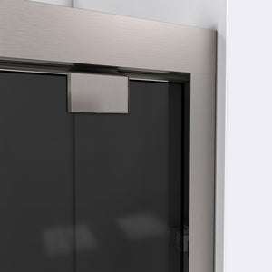 DreamLine Encore 50-54 in. W x 76 in. H Semi-Frameless Bypass Sliding Shower Door in Brushed Nickel and Gray Glass