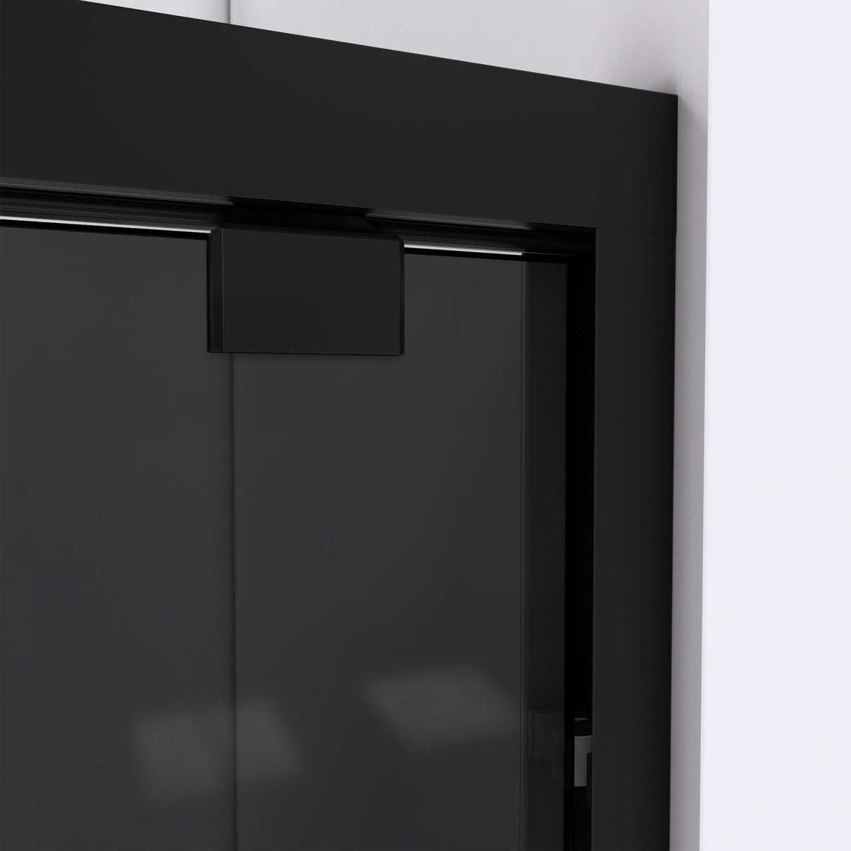 DreamLine Encore 44-48 in. W x 76 in. H Semi-Frameless Bypass Sliding Shower Door in Satin Black and Gray Glass