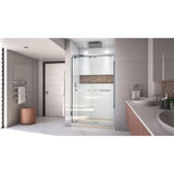 DreamLine Encore 32 in. D x 48 in. W x 78 3/4 in. H Bypass Shower Door in Chrome and Center Drain Biscuit Base Kit