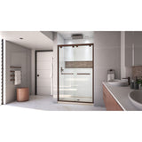 DreamLine Encore 36 in. D x 48 in. W x 78 3/4 in. H Bypass Shower Door in Oil Rubbed Bronze and Center Drain Biscuit Base Kit