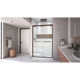 DreamLine Encore 34 in. D x 48 in. W x 78 3/4 in. H Bypass Shower Door in Oil Rubbed Bronze and Center Drain White Base Kit