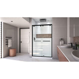 DreamLine Encore 36 in. D x 48 in. W x 78 3/4 in. H Bypass Shower Door in Satin Black with Center Drain White Base Kit