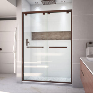 DreamLine Encore 50-54 in. W x 76 in. H Semi-Frameless Bypass Shower Door in Oil Rubbed Bronze