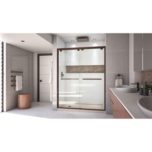 DreamLine Encore 34 in. D x 60 in. W x 78 3/4 in. H Bypass Shower Door in Oil Rubbed Bronze and Left Drain Biscuit Base Kit