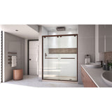 DreamLine Encore 36 in. D x 60 in. W x 78 3/4 in. H Bypass Shower Door in Oil Rubbed Bronze and Right Drain Biscuit Base Kit
