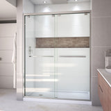 DreamLine Encore 36 in. D x 60 in. W x 78 3/4 in. H Bypass Shower Door in Brushed Nickel and Left Drain White Base Kit