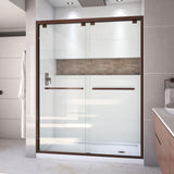 DreamLine Encore 34 in. D x 60 in. W x 78 3/4 in. H Bypass Shower Door in Oil Rubbed Bronze and Right Drain White Base Kit