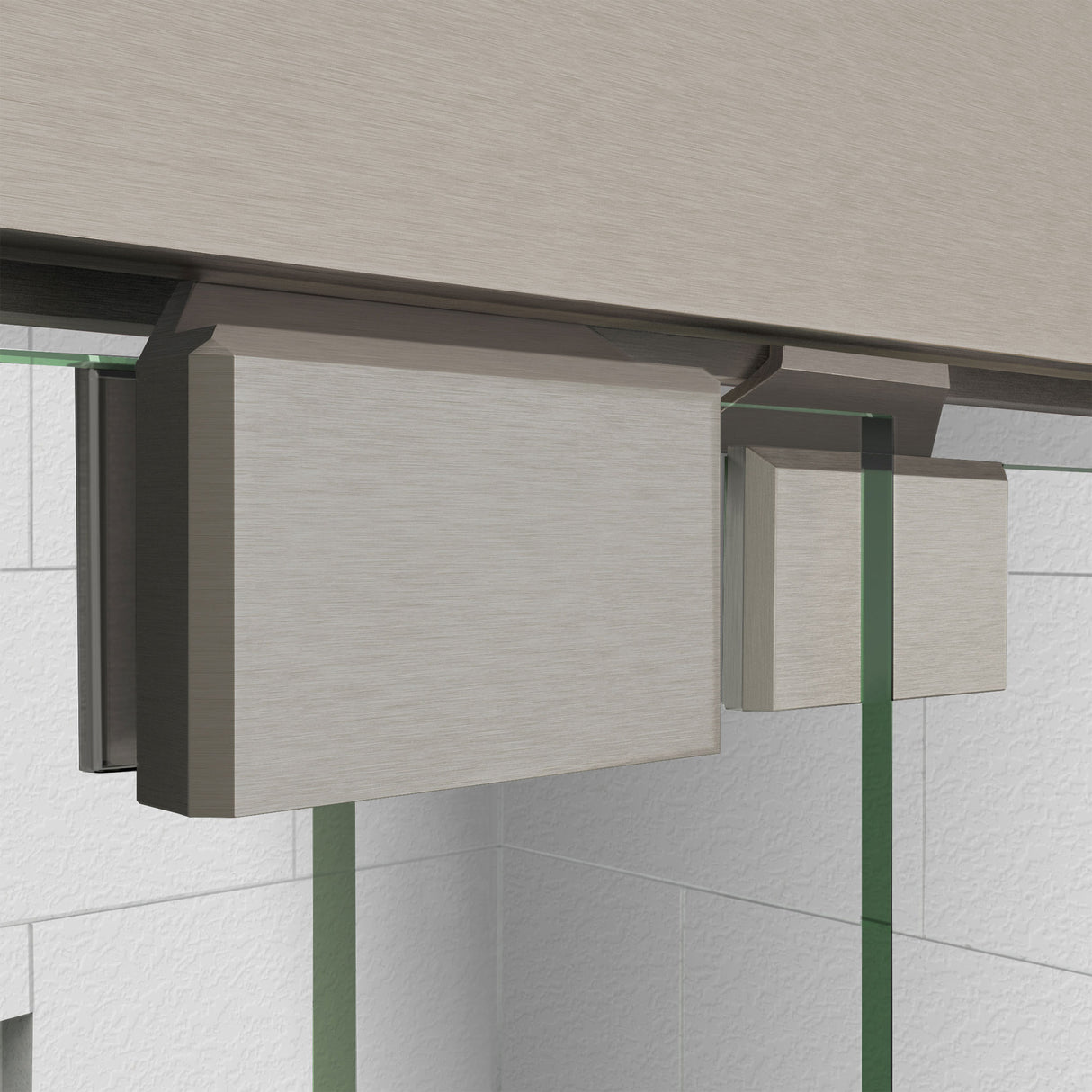 DreamLine Encore 32 in. D x 60 in. W x 78 3/4 in. H Bypass Shower Door in Brushed Nickel and Right Drain White Base Kit